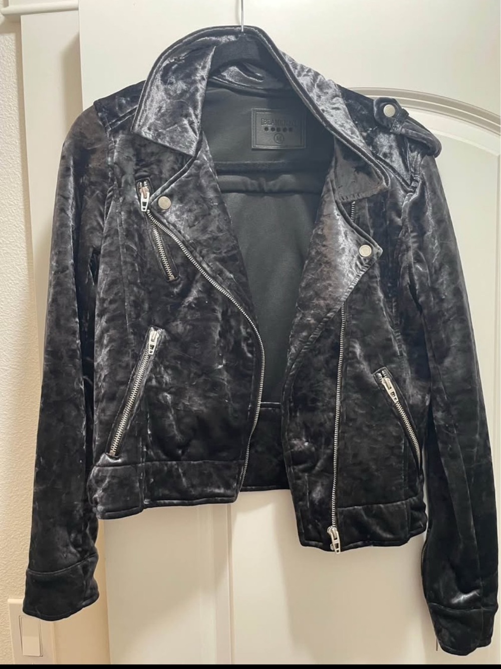 Blank NYC velour moto jacket